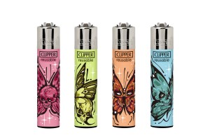 Isqueiros Clipper Diabolical Butterflies bandeja 48